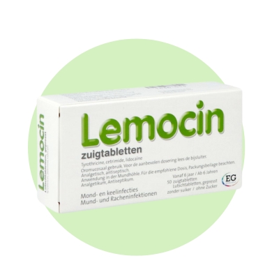 Lemocin zuigtabletten voor behandeling en pijnstilling bij mond- en keelontsteking